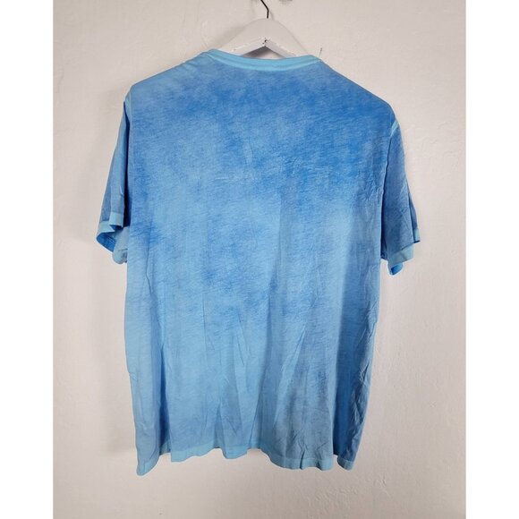Patrick Assaraf Mens V-Neck Short Sleeve T-Shirt XXL Tie-Dye Blue Pima Cotton - Picture 2 of 8